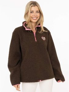 Zwillingsherz Bluza polarowa "Leo" w kolorze brązowym rozmiar: XL. Brązowe bluzy Zwillingsherz, xl, bez wzorów, z polaru, bez kaptura. Za 194,95 zł.