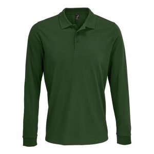 Koszulka Polo Z Długim Rękawem Dla Dorosłych Unisex Polycotton. Zielone bluzki SOL'S, s, bez wzorów, casualowe, bez kołnierzyka, bez ramiączek. Za 84,99 zł.
