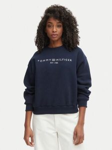 Tommy Hilfiger Bluza WW0WW47831 Granatowy Regular Fit. Niebieskie bluzy TOMMY HILFIGER, xs, bez wzorów, z bawełny, bez kaptura. Za 285,99 zł.