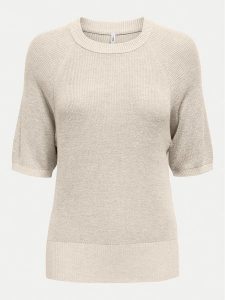 ONLY Sweter Lecia 15339541 Beżowy Regular Fit. Brązowe swetry klasyczne ONLY, s, z wiskozy, bez kołnierzyka. Za 79,99 zł.