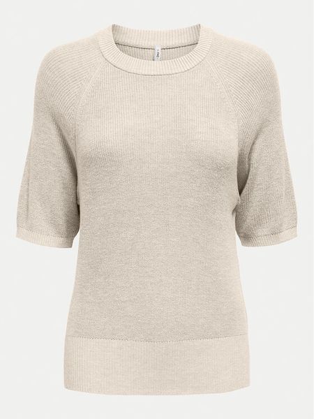 ONLY Sweter Lecia 15339541 Beżowy Regular Fit. Brązowe swetry klasyczne ONLY, s, z wiskozy, bez kołnierzyka. Za 69,99 zł.