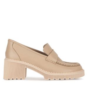 Półbuty Lasocki. Brązowe czółenka Lasocki, bez wzorów, bez obcasa, na obcasie, bez zapięcia. Za 229,99 zł.