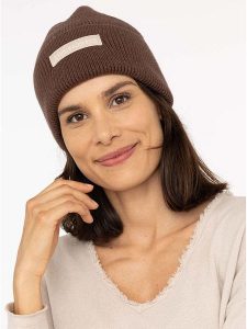 Zwillingsherz Czapka w kolorze brązowym rozmiar: onesize. Brązowe czapki Zwillingsherz, bez wzorów, z wełny. Za 148,61 zł.