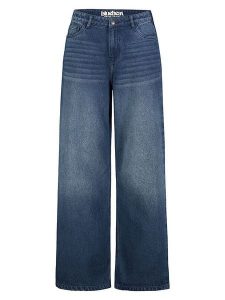 Sublevel Dżinsy - Comfort fit - w kolorze granatowym rozmiar: S. Niebieskie jeansy Sublevel, z aplikacjami, z bawełny, z podwyższonym stanem. Za 135,17 zł.