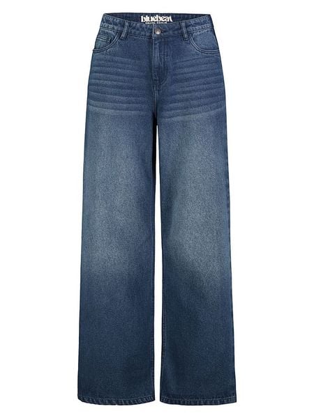 Sublevel Dżinsy - Comfort fit - w kolorze granatowym rozmiar: S. Niebieskie jeansy Sublevel, z aplikacjami, z bawełny, z podwyższonym stanem. Za 135,17 zł.