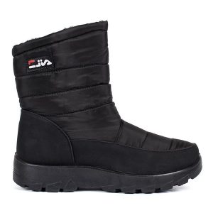 Czarne lekkie śniegowce damskie. Czarne buty zimowe bez obcasa, bez zapięcia. Za 151,58 zł.