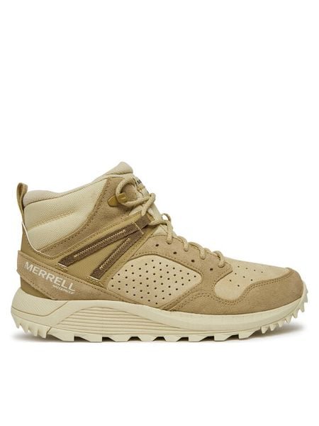 Merrell Trapery Wildwood Mid Ltr Wp J038298 Beżowy. Brązowe buty zimowe Merrell, ze skóry, bez obcasa, bez zapięcia. Za 389,99 zł.