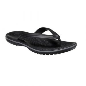 Japonki damskie Crocs Flip. Czarne klapki Crocs, bez wzorów, z materiału, bez obcasa. W wyprzedaży za 155,40 zł.