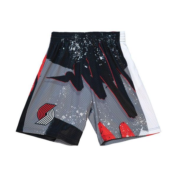 Szorty Portland Trail Blazers. Czarne szorty MITCHELL & NESS, bez wzorów, sportowe. Za 437,50 zł.