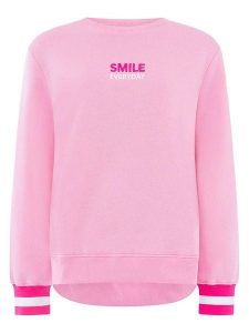 Zwillingsherz Bluza "Smile Everyday" w kolorze jasnoróżowym rozmiar: L/XL. Różowe bluzy Zwillingsherz, l, bez wzorów, bez kaptura. Za 134,95 zł.
