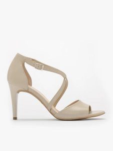 Sandały z ozdobnymi paseczkami. Brązowe sandały Ryłko, bez wzorów, ze skóry, bez obcasa, na szpilce, bez zapięcia. W wyprzedaży za 199,99 zł.