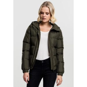 Parka dla kobiet Urban Classic hooded. Zielone kurtki Urban Classics, na zimę, bez wzorów, z puchu, bez kaptura. Za 295,00 zł.