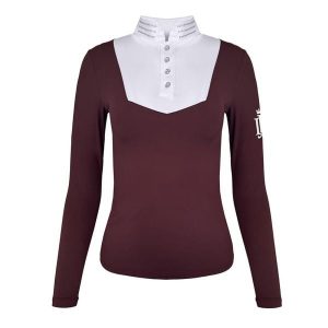 Koszula konkursowa Roma bordowy. Brązowe koszule JD ATTACK, bez wzorów, bez kołnierzyka, bez ramiączek. Za 229,00 zł.