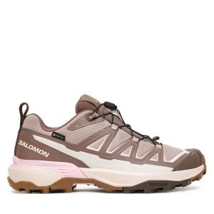 Trekkingi Salomon. Brązowe buty sportowe Salomon, bez wzorów, z gore-texu, bez zapięcia, trekkingowe, gore-tex. Za 479,99 zł.