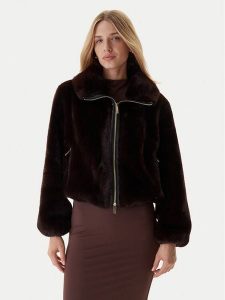 Fracomina Futro FQ25WC4002O44501 Brązowy Regular Fit. Brązowe płaszcze Fracomina, xl, bez wzorów, z futra, bez kaptura. Za 699,99 zł.