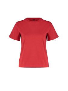 Trendyol Koszulka w kolorze czerwonym rozmiar: XL. Czerwone bluzki Trendyol, xl, bez wzorów, z bawełny, bez kołnierzyka, bez ramiączek. Za 39,49 zł.