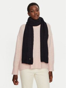 Tommy Hilfiger Szalik Timeless AW0AW16990 Granatowy. Niebieskie rękawiczki TOMMY HILFIGER, bez wzorów, z materiału. Za 399,99 zł.