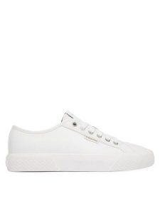 Calvin Klein Trampki Vulc Lace Up Low Lth HW0HW03077 Biały. Białe trampki Calvin Klein, bez wzorów, ze skóry, bez zapięcia. Za 369,99 zł.