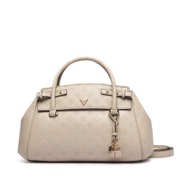 Torebka Guess. Brązowe kuferki Guess, z aplikacjami, bez dodatków. Za 634,99 zł.