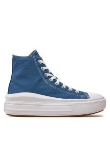 Converse Trampki Chuck Taylor All Star Move Platform A09395C Niebieski. Niebieskie trampki Converse, bez wzorów, z materiału, bez zapięcia. Za 259,99 zł.