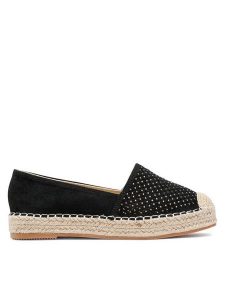 Jenny Fairy Espadryle WSS013-01 Czarny. Czarne espadryle Jenny Fairy, bez wzorów, z materiału, bez obcasa. Za 89,99 zł.