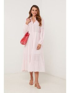 Lin Passion Sukienka w kolorze jasnoróżowym rozmiar: 40/42. Różowe sukienki Lin Passion, bez wzorów, z bawełny, klasyczne, bez kołnierzyka, bez ramiączek, midi. Za 152,99 zł.
