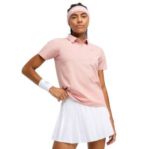 Damska tenisowa koszulka polo pique sport.tennis Siroko Court Pink. Czerwone bluzki SIROKO, bez wzorów, klasyczne, bez kołnierzyka, bez ramiączek. Za 211,00 zł.