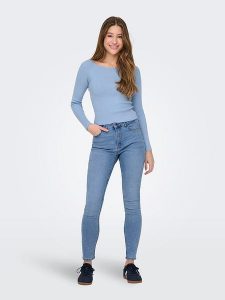 JDY Dżinsy "Moon" - Skinny fit - w kolorze błękitnym rozmiar: XS/L32. Niebieskie jeansy JDY, bez wzorów, z podwyższonym stanem. Za 70,90 zł.