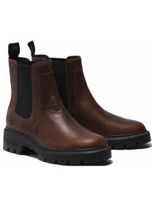 Timberland Skórzane sztyblety "Cortina Valley" w kolorze brązowym rozmiar: 39. Brązowe botki Timberland, bez wzorów, bez obcasa, bez zapięcia. Za 439,24 zł.