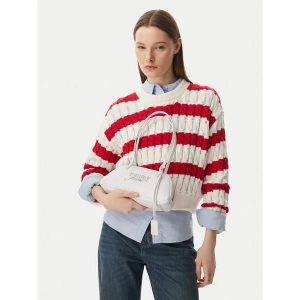 Torebka Tommy Jeans. Białe torebki klasyczne Tommy Jeans, bez wzorów, z jeansu, bez dodatków. Za 449,99 zł.