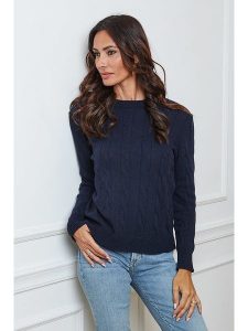 So Cachemire Sweter "Kirem" w kolorze granatowym rozmiar: S. Niebieskie swetry oversize So Cachemire, s, bez wzorów, z kaszmiru, bez ramiączek. Za 209,33 zł.