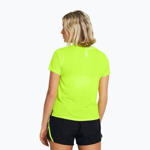 Koszulka do biegania damska Under Armour Launch. Żółte bluzki Under Armour, bez wzorów, sportowe, bez kołnierzyka, bez ramiączek. Za 89,99 zł.