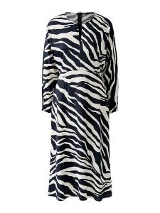 Oui Sukienka w kolorze kremowo-czarnym rozmiar: 42. Brązowe sukienki Oui, bez wzorów, z wiskozy, bez kołnierzyka, bez ramiączek, midi. Za 173,99 zł.