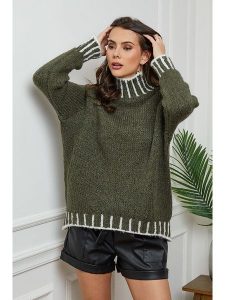 So Cachemire Sweter "Alioth" w kolorze khaki rozmiar: XL. Brązowe swetry oversize So Cachemire, xl, bez wzorów, bez ramiączek. Za 146,85 zł.