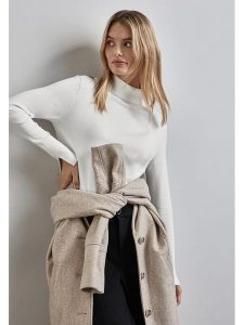 Street One Sweter w kolorze białym rozmiar: 34. Białe golfy Street One, bez wzorów, ze splotem. Za 57,06 zł.