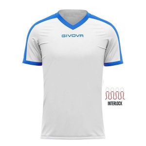 Koszulka piłkarska dla dorosłych Givova Revolution Interlock. Białe bluzki Givova, l, bez wzorów, sportowe, bez kołnierzyka, bez ramiączek. Za 32,50 zł.
