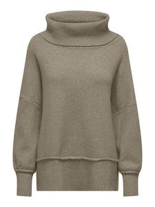 ONLY Sweter w kolorze szarobrązowym rozmiar: M. Brązowe swetry oversize ONLY, m, bez wzorów, ze splotem, bez ramiączek. Za 79,03 zł.