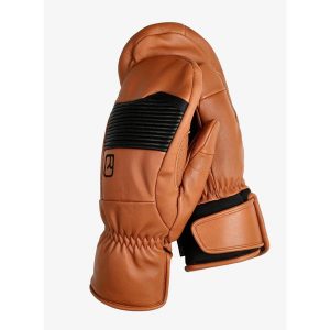 Łapawice Ortovox Full Leather Mitten. Brązowe rękawiczki ORTOVOX, bez wzorów. Za 497,99 zł.
