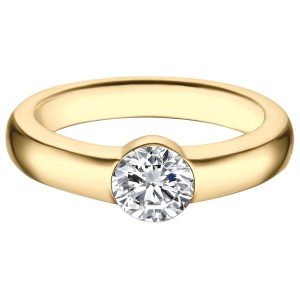 Trilani Pierscionek banda ze srebra próby 925 w kolorze Gelbgold z cyrkoniami Pierścionki 1 ct Damski. Białe pierścionki Trilani, z cyrkonią, pozłacane. Za 289,99 zł.