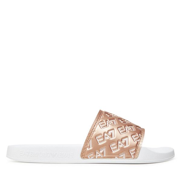 Klapki EA7 Emporio Armani. Czerwone klapki EA7 Emporio Armani, bez wzorów, bez obcasa. Za 149,99 zł.