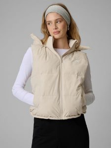 4F Bezrękawnik z wypełnieniem syntetycznym damski - beżowy XL. Brązowe kamizelki 4f, xl, bez wzorów, z materiału, bez kołnierzyka, bez ramiączek, bez kaptura. Za 249,99 zł.