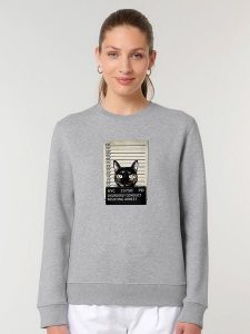 WOOOP Bluza "Kitty Mugshot" w kolorze szarym rozmiar: XS. Szare bluzy Wooop, xs, bez wzorów, z bawełny, bez kaptura. Za 108,99 zł.