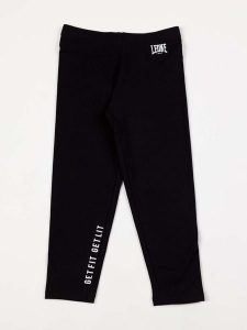 Legginsy z bawełna na co dzień na siłownię. Czarne legginsy LEONE 1947 APPAREL, bez wzorów, z bawełny. Za 63,11 zł.