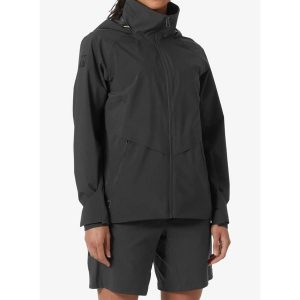 Kurtka przeciwdeszczowa damska Helly Hansen W HP Racing Hooded Jacket. Czarne kurtki Helly Hansen, bez wzorów, bez kaptura. Za 597,99 zł.