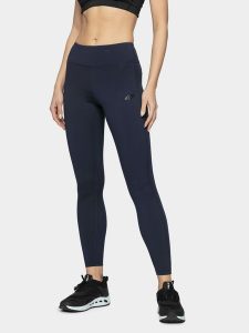 4F Legginsy treningowe szybkoschnące damskie XXS. Niebieskie legginsy 4f, bez wzorów, z włókna. Za 79,99 zł.