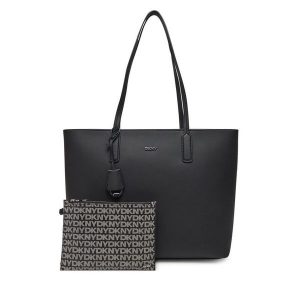 Torebka DKNY. Czarne shopper bag DKNY, bez wzorów, bez dodatków. Za 719,99 zł.