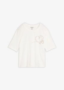 T-shirt z czystej bawełny organicznej. Białe t-shirty bonprix, bez wzorów, z bawełny, bez kołnierzyka, bez ramiączek. Za 79,99 zł.