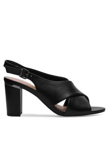 Lasocki Sandały WYL3858-2Z Czarny. Czarne sandały Lasocki, bez wzorów, ze skóry, bez obcasa, na słupku, bez zapięcia. Za 229,99 zł.