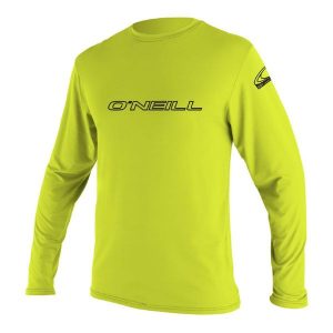 Koszulka do sportów wodnych ONEILL Basic Skins długi rękaw. Zielone bluzki O'Neill, m, bez wzorów, sportowe, bez kołnierzyka, bez ramiączek. Za 195,00 zł.