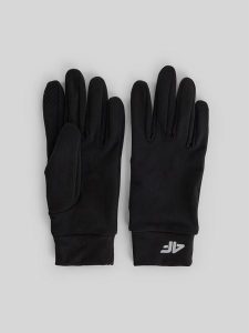 4F Rękawiczki dzianinowe Touch Screen uniseks - czarne XS. Czarne rękawiczki 4f, bez wzorów, z dzianiny. Za 59,99 zł.